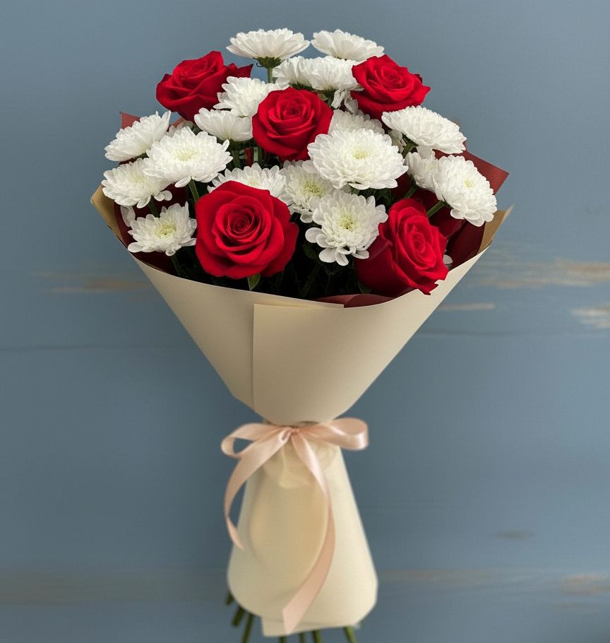 Букет цветов из: Розы и Хризантемы в Маршале Жукове