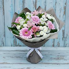 Букет цветов из:  Герберы, Альстромерии и Хризантемы в Маршале Жукове