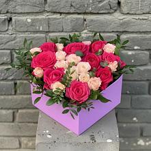 Цветочная композиция из Розы в коробке в Маршале Жукове