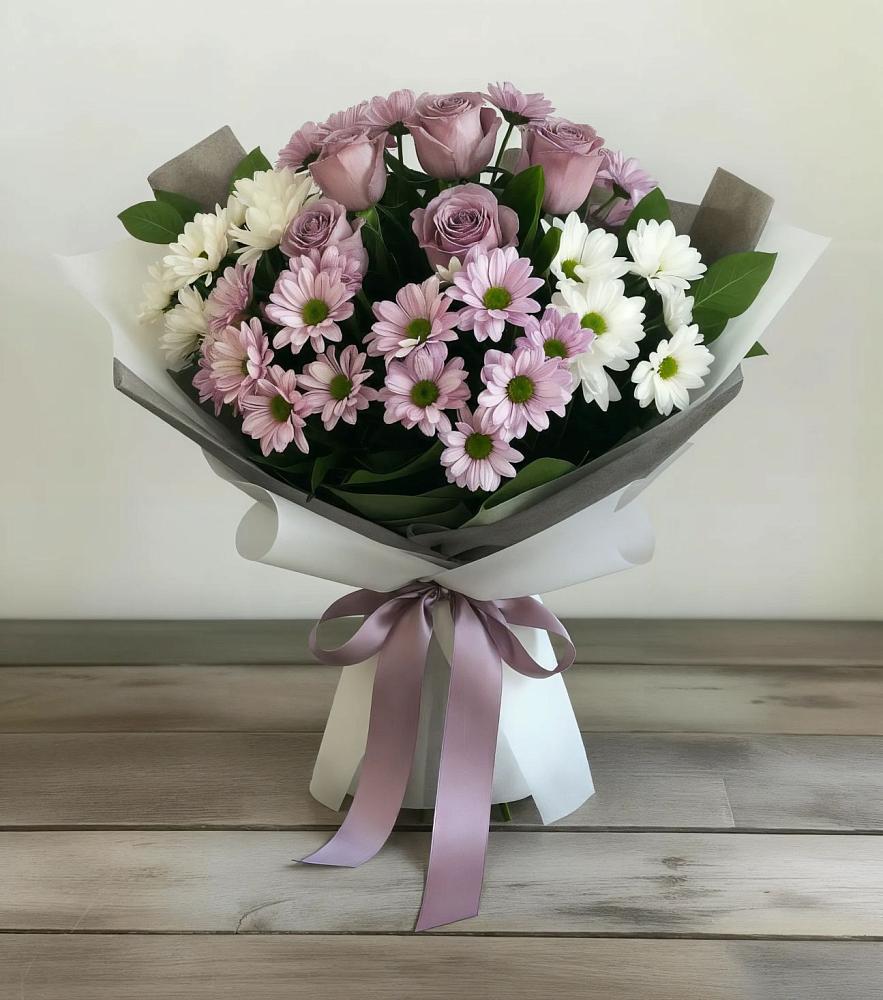 Букет цветов из: Хризантемы и Розы в Маршале Жукове