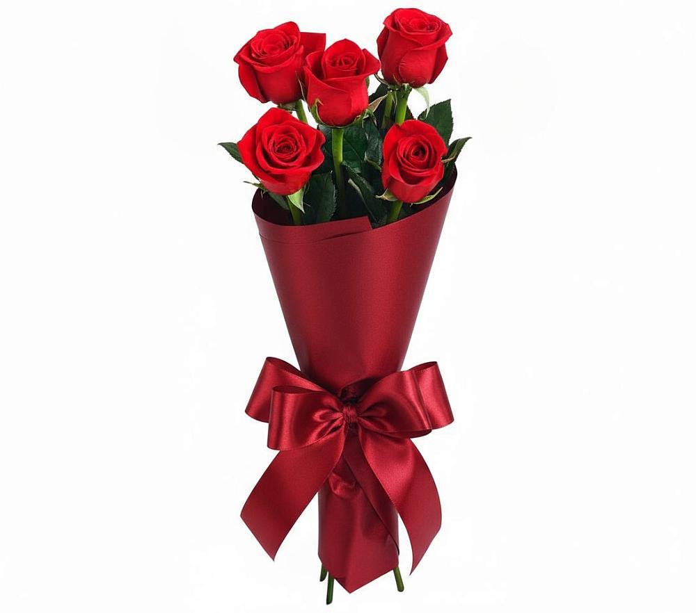 Букет 5 Красных роз Эдлесс Лав в Маршале Жукове