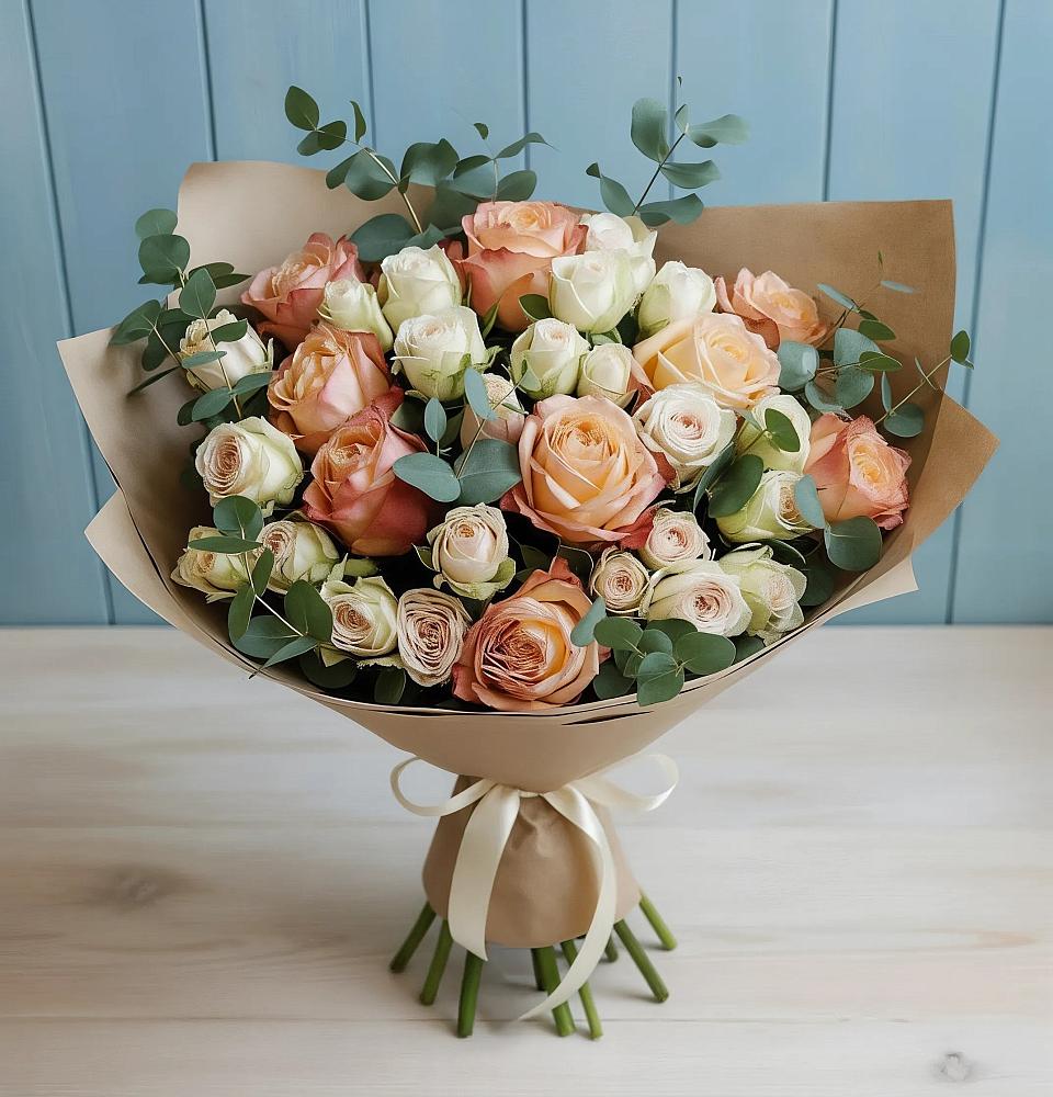 Букет цветов из: Альстромерии и Розы в Маршале Жукове