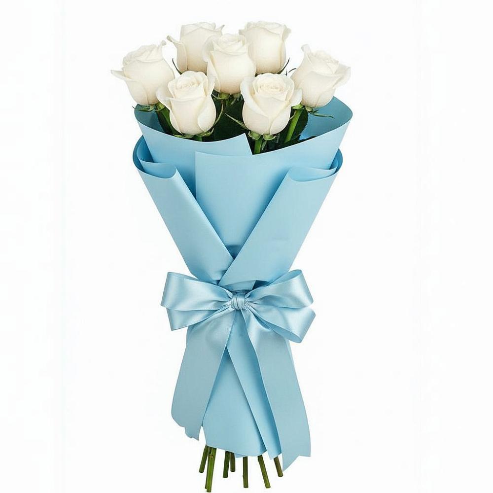 Букет 7 белых роз Проуд в Маршале Жукове