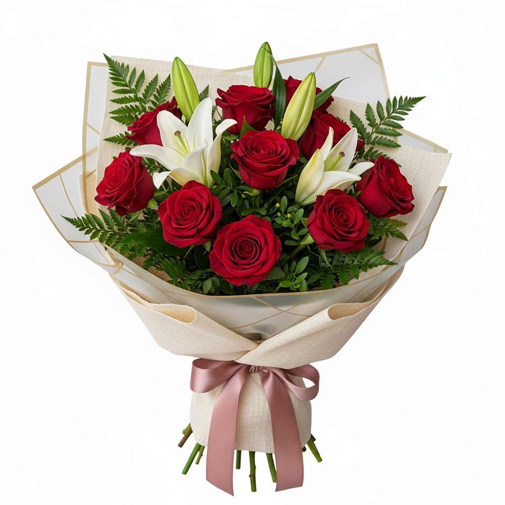 Букет цветов из: Лилии и Розы в Маршале Жукове