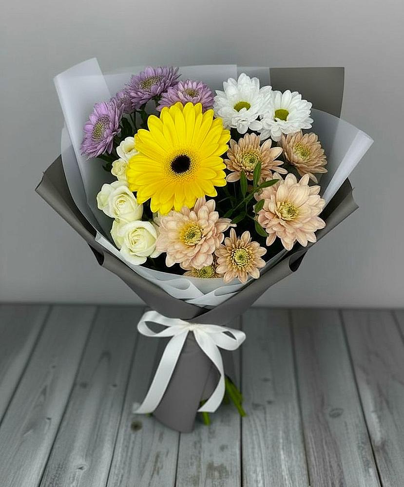 Букет цветов из: Розы, Герберы и Хризантемы в Маршале Жукове