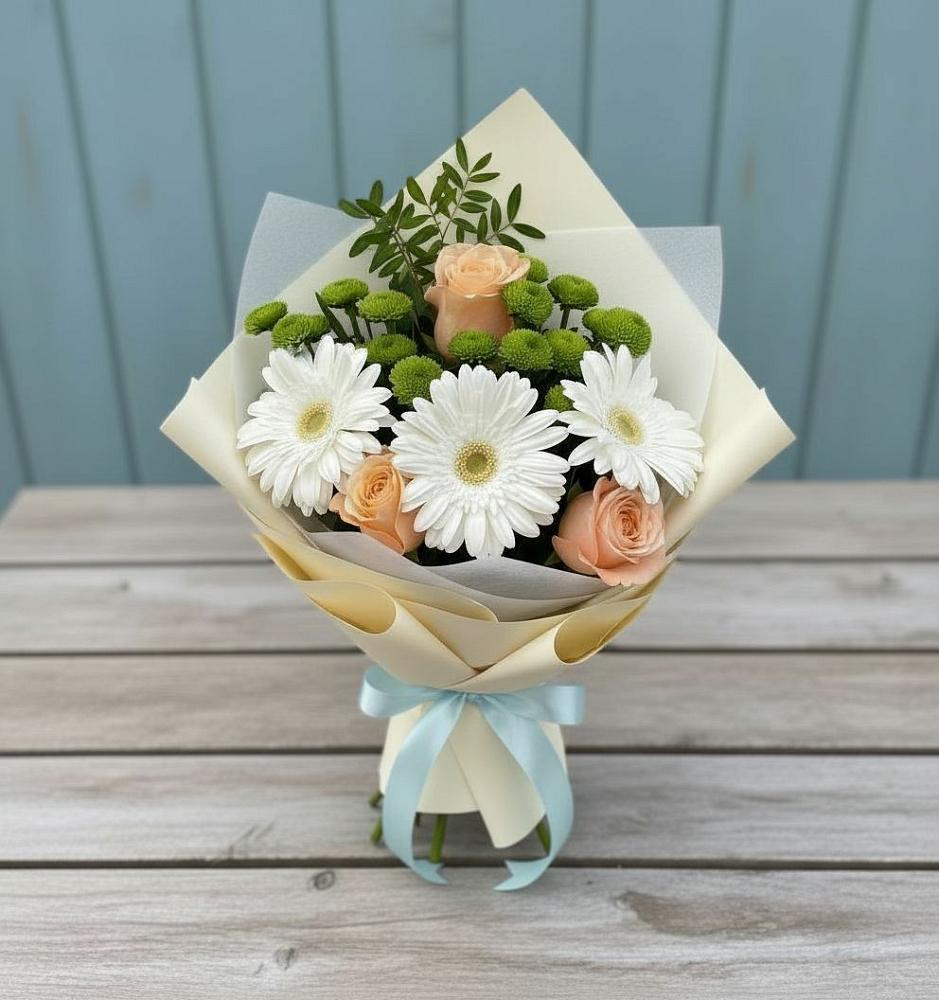 Букет цветов из: Герберы, Розы и Хризантемы в Маршале Жукове