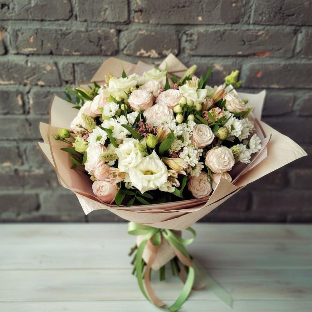 Букет цветов из: Альстромерии, Розы и Хризантемы в Маршале Жукове