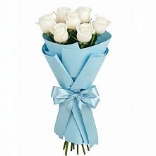 Букет 7 белых роз Проуд в Маршале Жукове