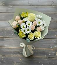 Букет цветов из:  Альстромерии, Розы и Хризантемы в Маршале Жукове